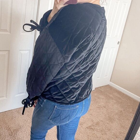 Something Navy Quilted Velour Jacket Black XXL - Picture 5 of 12